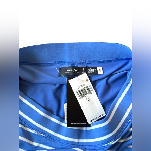 RLX Ralph Lauren baby Blue and White Striped Skort golf tennis sport size M - Picture 2 of 9